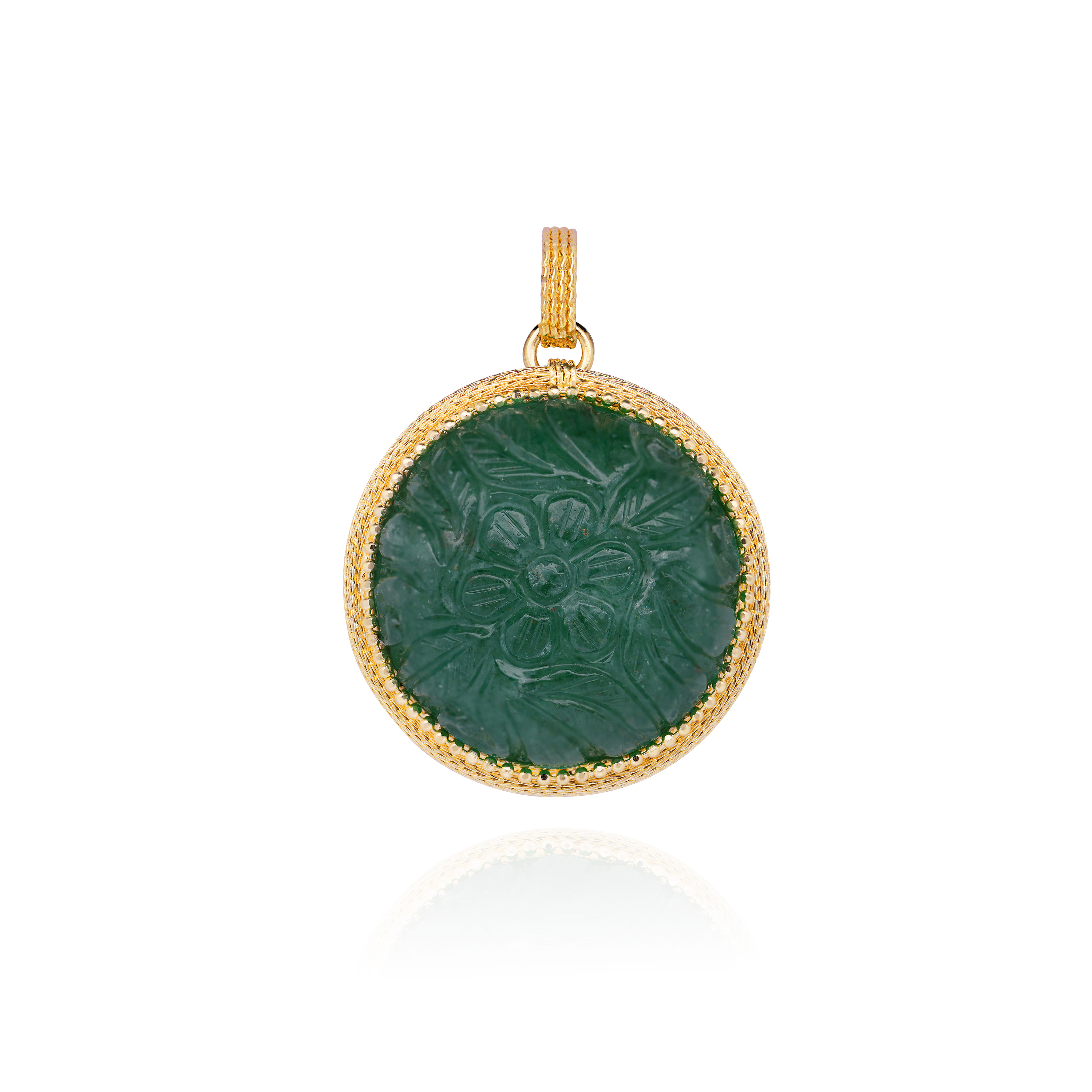 Beatrice Carved Green Aventurine Pendant